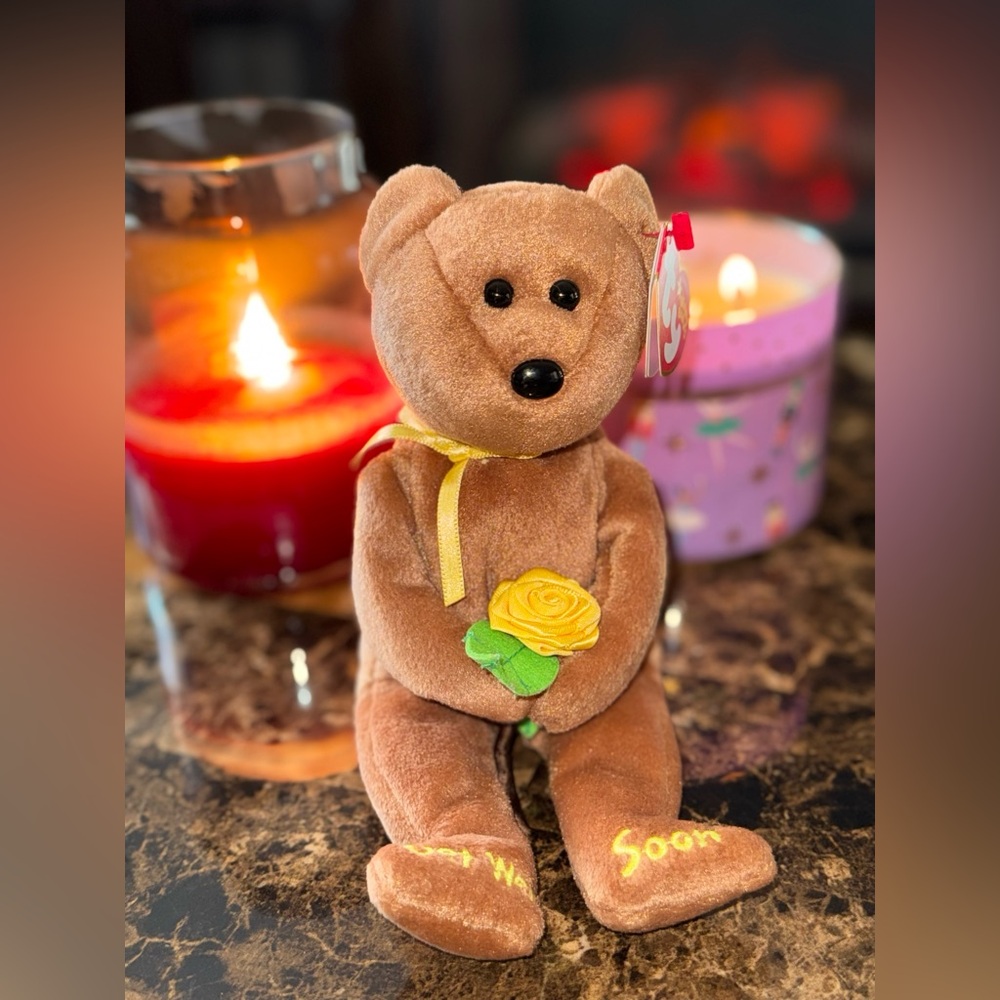🌼💛 Ty Beanie Baby Bandage – Get Well Soon Bear – 2004 💛🌼